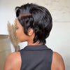Perruque Full Lace Pixie Asymétrique Noir 613 Blonde Style Side Part Entièrement En Dentelle