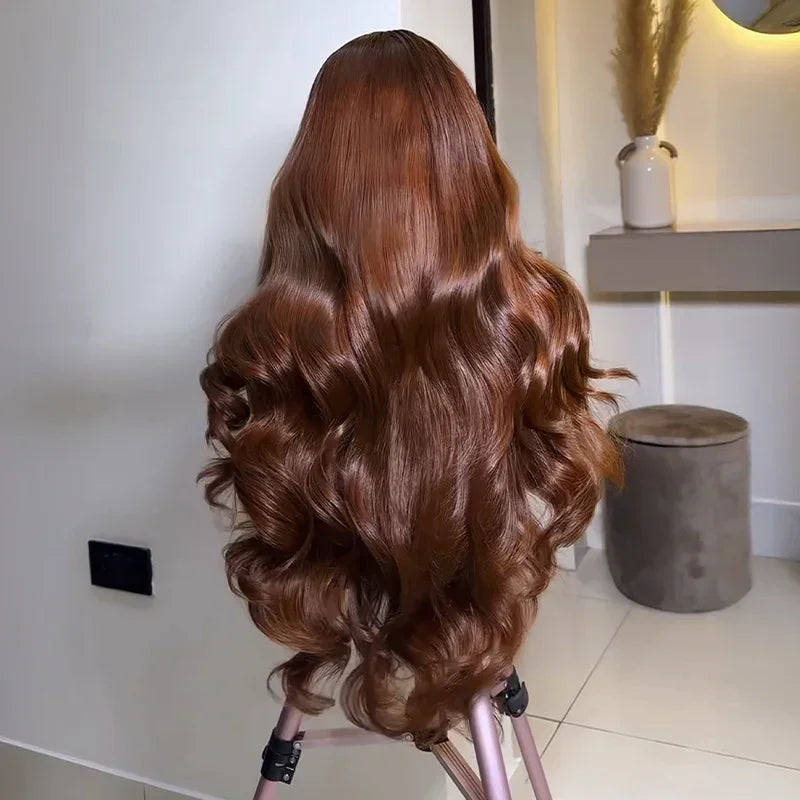 Glueless Luxueux Texture Parfaite Couleur Brun Cuivré 13x4 Perruque Sans Colle Body Wave