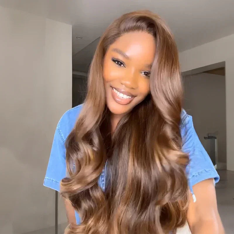 Glueless Pré-blanchi Couleur Highlight Burn 13x4 Wear Go Perruque San Colle Body Wave