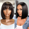 2 𝑭𝑶𝑹 €99🔥8"Lisse Avec Frange Bob+8"Soyeux Lisse 2x6 Dentelle/Noir Boucles Rebondies/Boucle Afro/Marron Boucles Rebondies Perruque