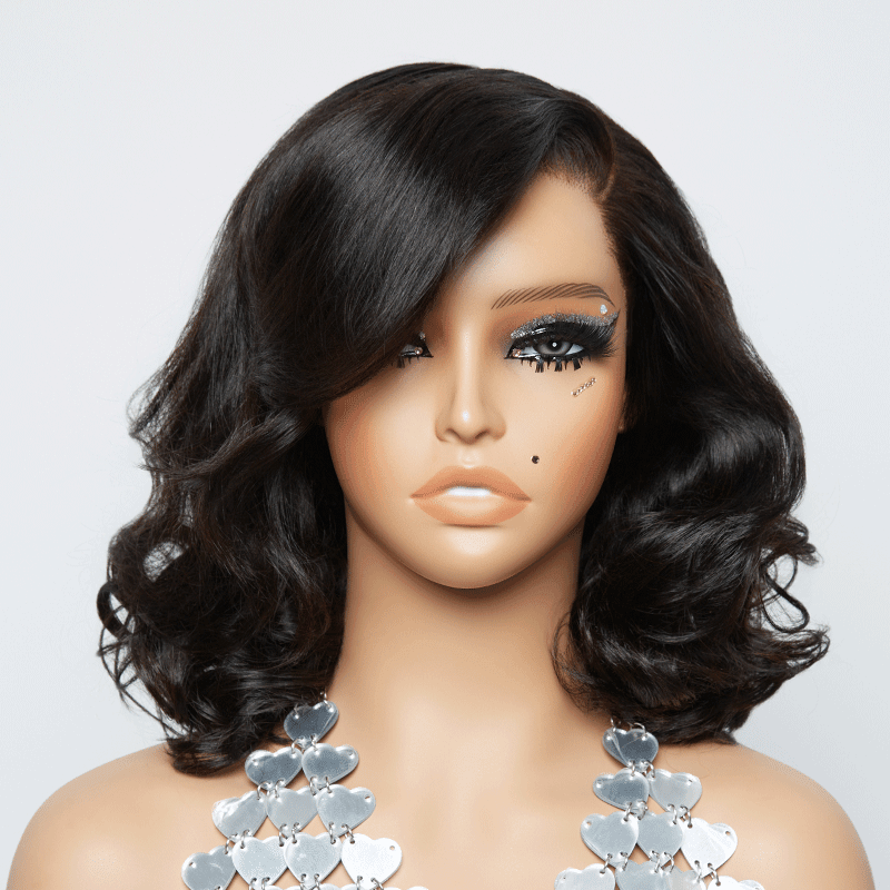 9x6 Glueless Couche Style Rétro Bob Perruque Sans Colle Natural Wave