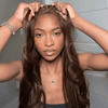 Pré-épilé Couleur Chocolat Noir  5x5 Dentelle Perruque Cheveux Humains Body Wave 250% Densité