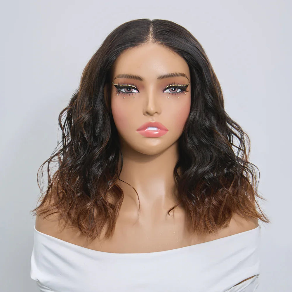 5x5 13x4 lace frontal Wig Mixed Color #4/27 Curly