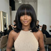 Perruque avec Frange Arrondie Lace Part 3x1 Cheveux Naturels Pose Sans Colle