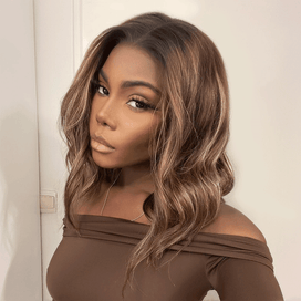 𝟑ᵉ 𝐩𝐞𝐫𝐫𝐮𝐪𝐮𝐞 𝐚̀  €𝟎,𝟏🔥Glueless Perruque 13x4 Ondulé 10"+Glueless Pixie Perruque Straight Taille Modèle