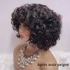 2 𝑭𝑶𝑹 €99🔥8"Lisse Avec Frange Bob+8"Soyeux Lisse 2x6 Dentelle/Noir Boucles Rebondies/Boucle Afro/Marron Boucles Rebondies Perruque
