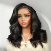 Naturel Glueless Pré-Tressé Sur Le Côté 13x4 Perruque Sans Colle Body Wave Cheveux Humains