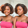 Glueless Volume de la Racine aux Pointes 5x5 Bob Court Bouclé Sans Colle Dégradé