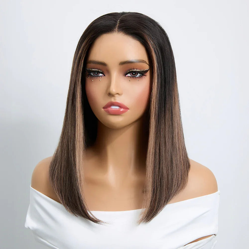 5x5 13x4 lace frontal Wig Mixed Color #4/27 Curly