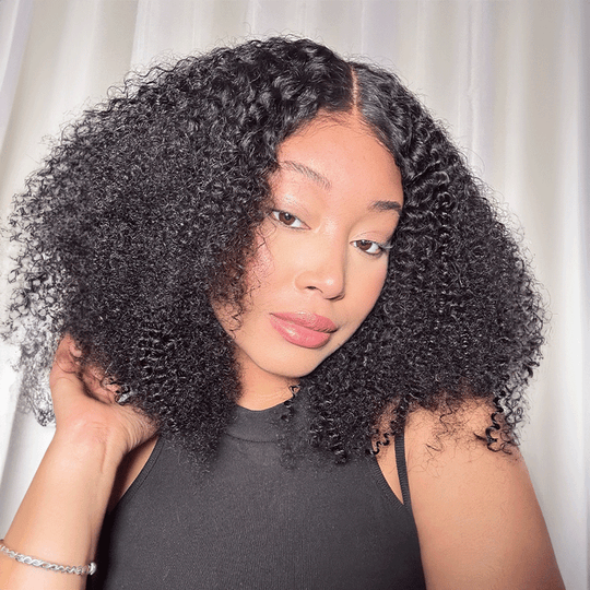 Les Plus Chauds 4x4 9x6 13x4 Glueless Bob Kinky Curly Perruque Sans Colle