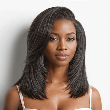 Pour Débutants Glueless Couche Yaki Lisse Wear Go Bob 7x4 Perruque Sans Colle