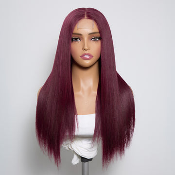 Perruque Bone Straight 99J Glueless Cheveux Vietnamiens Lisses Qualité Luxe