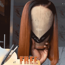 Glueless Gingembre Ombre Coupe Émoussée Lisse Bob 9x6 Perruque Sans Colle