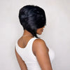Perruque Full Lace Cheveux courts Asymétrique Style Side Part Mi-lutin Half Pixie