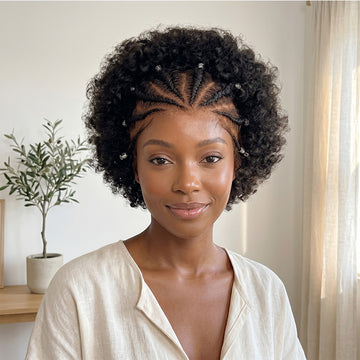 𝐏𝐫𝐞̂𝐭 𝐞𝐧 𝟐𝟒𝐡⚡Pré-tresse Patron Mature Boucle Afro 3 Couleur 13x4 Dentelle Bob Perruque Cheveux