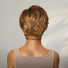 Glueless Couche Sans Nœuds Couleur Blonde Miel 7x4 Perruque Coupe Pixie Sans Colle