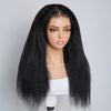🔥𝘿𝙀𝙍𝙉𝙄𝙀̀𝙍𝙀 𝙐𝙉𝙄𝙏𝙀́ Perruque 13x4 Kinky Straight HD Lace Noir Naturel 20" Finitions Dégradées & Effilées
