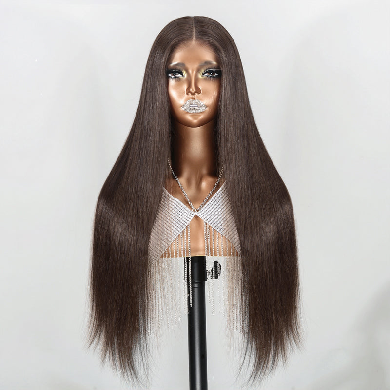 7x5 5x5 Glueless Wig Color Chocolate Brown Straight Human Hair Wigs
