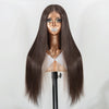 Brun Café 13x4 Dentelle Lisse  Densité 250% Glueless avec Sangle Perruque