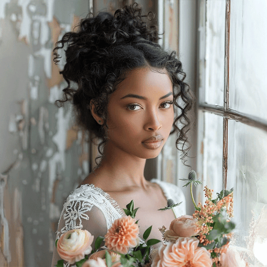 WEDDING À La Mode 9×6 Glueless/360 Dentelle Bouclé Perruque Casquette À Cordon Peut Porter Chignon