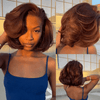 Glueless Couche Parting Free C Partie Marron Bob 7x4 Perruque Sans Colle 250% Densité