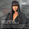 Sans Compétences Requises Perruque 3×1 Dentelle Frange Noir Lisse 180% Densité