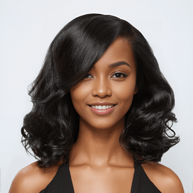 7x4 Glueless Couche Style Rétro Bob Perruque Sans Colle Natural Wave