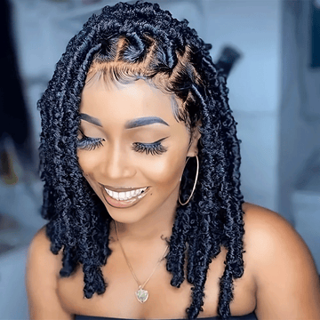 Crochet Dreadlocks Papillon Perruque Bob 13x4 Dentelle Femmes Africaines