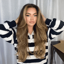 13x4 Perruque Ondulée Sans Colle Highlight Couleur