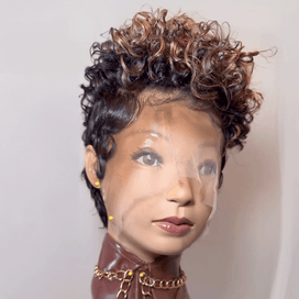 Topper Partiel Avec Highlight Nœuds Blanchis Dentelle Entièrement Transparente (Pas une perruque)