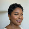 Perruque Full Lace Pixie Cut Afro Boucles Réglable Noir Blond miel Style Minimaliste