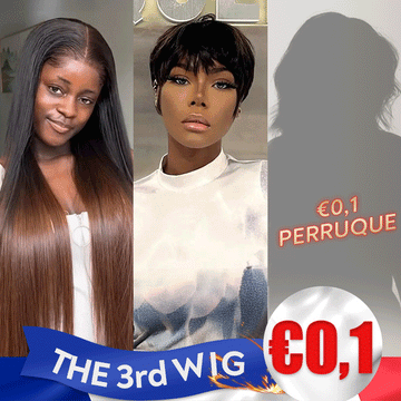 𝟑ᵉ 𝐩𝐞𝐫𝐫𝐮𝐪𝐮𝐞 𝐚̀  €𝟎,𝟏🔥Glueless Perruque 5x5 Lisse+Glueless Pixie Perruque Lisse Taille Modèle