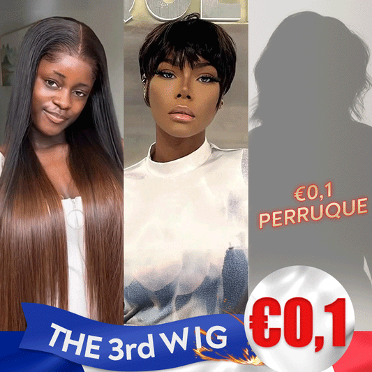 𝟑ᵉ 𝐩𝐞𝐫𝐫𝐮𝐪𝐮𝐞 𝐚̀  €𝟎,𝟏🔥Glueless Perruque 5x5 Lisse+Glueless Pixie Perruque Lisse Taille Modèle