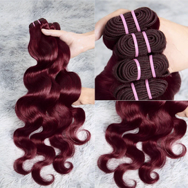 Extensions Couleur Foncé 99J Tissage Cheveux Brésilien Body Wave