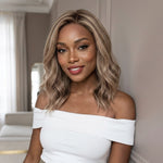 5x5 Highlight Perruque Sans Colle Ondulé Installation Instantanée Glueless Tendances Couleur Marron Foncé