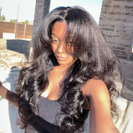 𝐏𝐫𝐞̂𝐭 𝐞𝐧 𝟐𝟒𝐡⚡Densité de 350 % Perruque 6X6 HD brésilienne cheveux humains Kinky Straight Lisse devant dentelle
