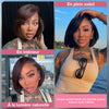 Wig Bob 13x4 Glueless Style Boss Nuance Brun Sombre Raie sur le Côté