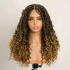 Perruque Tressée Bohème Ombré Honey Blonde En Dentelle Intégrale Avec Cheveux Bébé Synthétique 300% Densité
