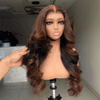 Glueless Sans Nœud Couleur Brun Ombré 4x4 Perruque Sans Colle Body Wave 250% Densité