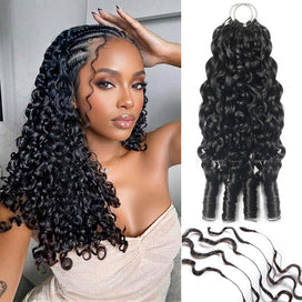 Extensions au Crochet Burmese Curly Effet Plume Soyeux et Sans Nœuds Noir Naturel