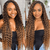 Extensions De Cheveux Humains Bouclés Profonds Couleur #4/27 Higlight Pour Tressage Bohème
