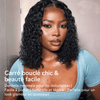 𝓑𝓾𝔂 𝟏 𝓖𝓮𝓽 𝟏𝟏💗Perruque 2x6 Dentelle 250% Densité Ombre Brune Lisse Bob+Noir Bouclée