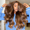 Glueless Pré-blanchi Couleur Highlight Burn 13x4 Wear Go Perruque San Colle Body Wave