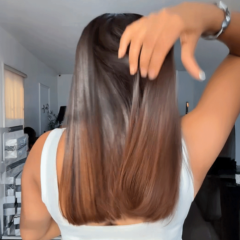 Glueless Mèches Brun Couleur 13x4/4x4 Perruque Sans Colle Cheveux Humains Lisse