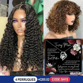 2 paquets perruques cheveux humains gros plus un cadeau gratuit - SHINE HAIR