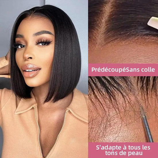 2 perruques sans colle Bob cheveux humain - SHINE HAIR