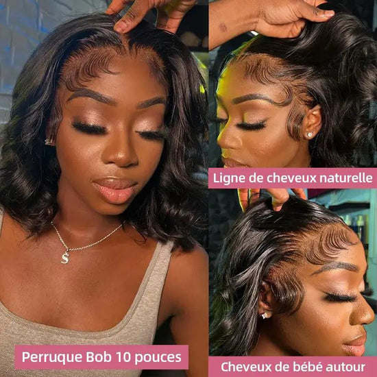 2 perruques sans colle Bob wig cheveux huamn - SHINE HAIR