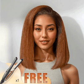 Glueless Gingembre Ombre Coupe Émoussée Lisse Bob 9x6 Perruque Sans Colle