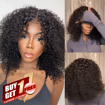 𝑩𝒖𝒚 1 𝑮𝒆𝒕 1 𝑭𝒓𝒆𝒆💥 Populaire 9x6 13x4 Glueless Nœuds Pré-blanchis Kinky Curly Perruque Sans Colle 250%Densité