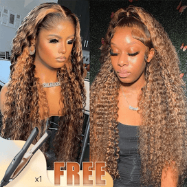 𝐋𝐚𝐬𝐭 𝟑 Glueless Parting Max 13x4 Perruque Sans Colle Couleur Mélangé #4/27 Bouclé